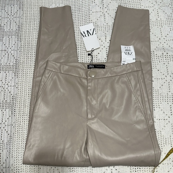 Zara Taupe Leggings - Picture 1 of 10